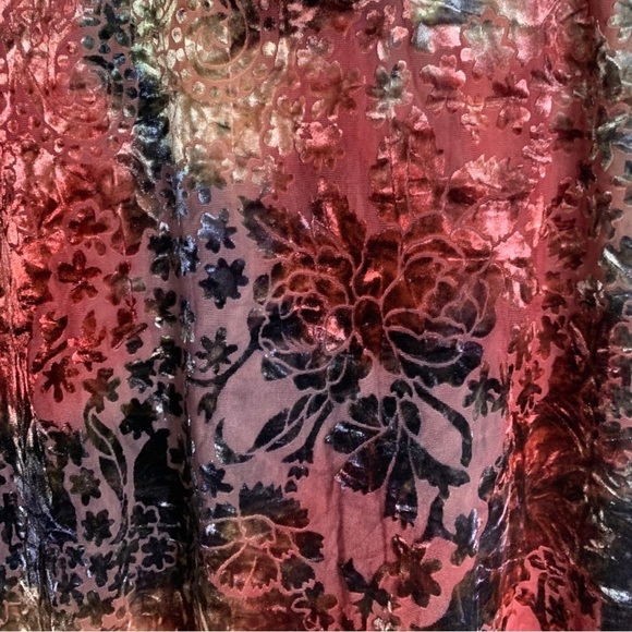 Vintage Jessica Women’s Mesh and Floral Crushed  Velvet Blouse Gypsy Y2K LARGE - Picture 14 of 16